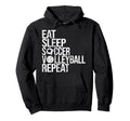 Eat Sleep Soccer Volleyball Repeat Hoodie - Trendy Graphic for Adults