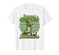 This Loves Soccer And Dinosaurs Playing T-Shirt - Graphic Print Unisex