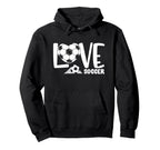 Love Soccer Player Ball And Goal Net Hoodie - Trendy Graphic Unisex