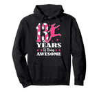 13 Years Being Awesome Birthday Soccer Hoodie - Novelty Apparel Men Women