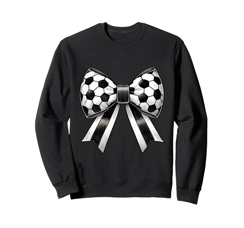 Coquette Soccer Bow Aesthetic Sweatshirt - Minimalist Print for Adults
