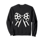 Coquette Soccer Bow Aesthetic Sweatshirt - Minimalist Print for Adults