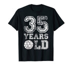 35 Years Old Soccer Sports Birthday T-Shirt - Trendy Graphic Men Women