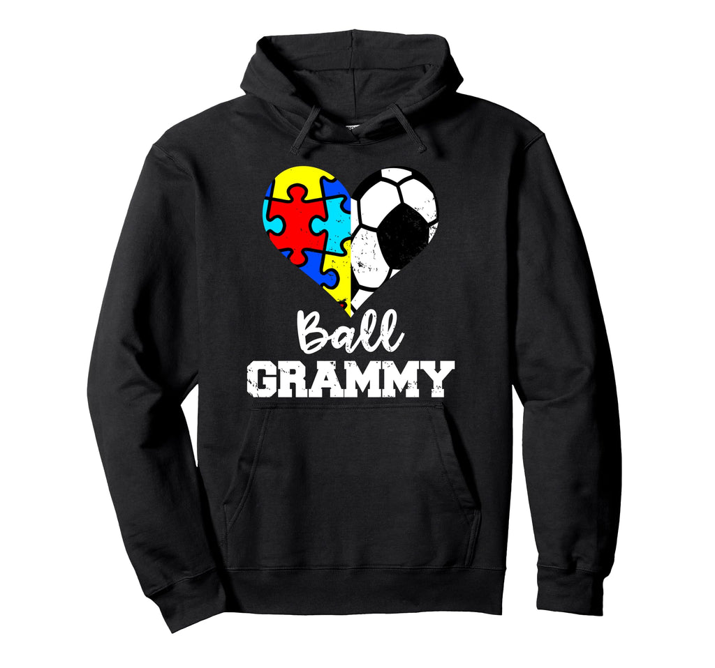 Autism Soccer Grammy Funny Autism Puzzle Hoodie - Graphic Print for Adults