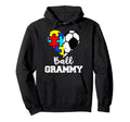 Autism Soccer Grammy Funny Autism Puzzle Hoodie - Graphic Print for Adults