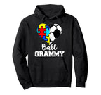 Autism Soccer Grammy Funny Autism Puzzle Hoodie - Graphic Print for Adults