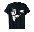 Funny Cat Soccer Ball T-Shirt - Unique Graphic Unisex