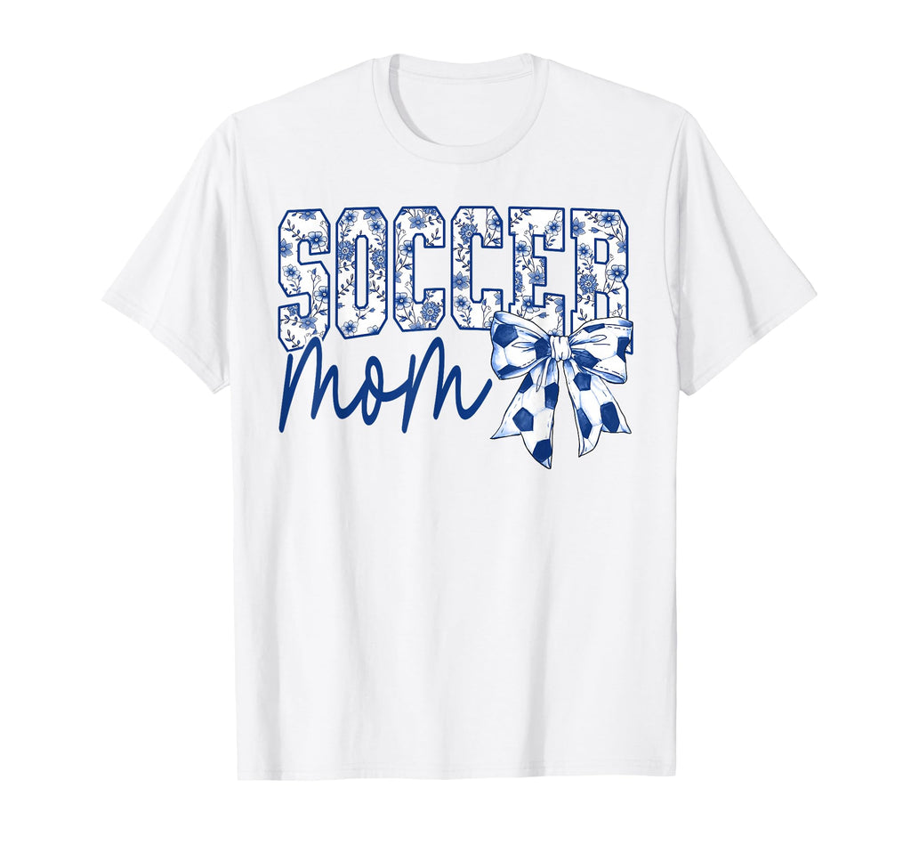 Groovy Soccer Mom Coquette Bow Game Day T-Shirt - Novelty Apparel Unisex