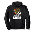 Soccer Mom Leopard Heart Colorful Hoodie - Custom Art Print for Adults