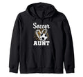 Soccer Aunt Leopard Heart Soccer Fan Hoodie - Unique Graphic Men Women