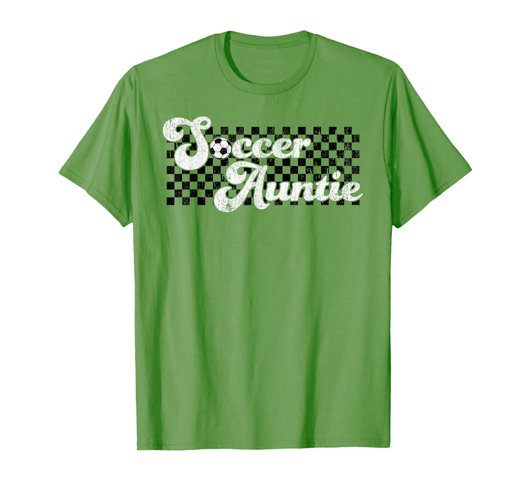 Soccer Auntie Soccer Aunt Checkered T-Shirt - Streetwear Style for Adults