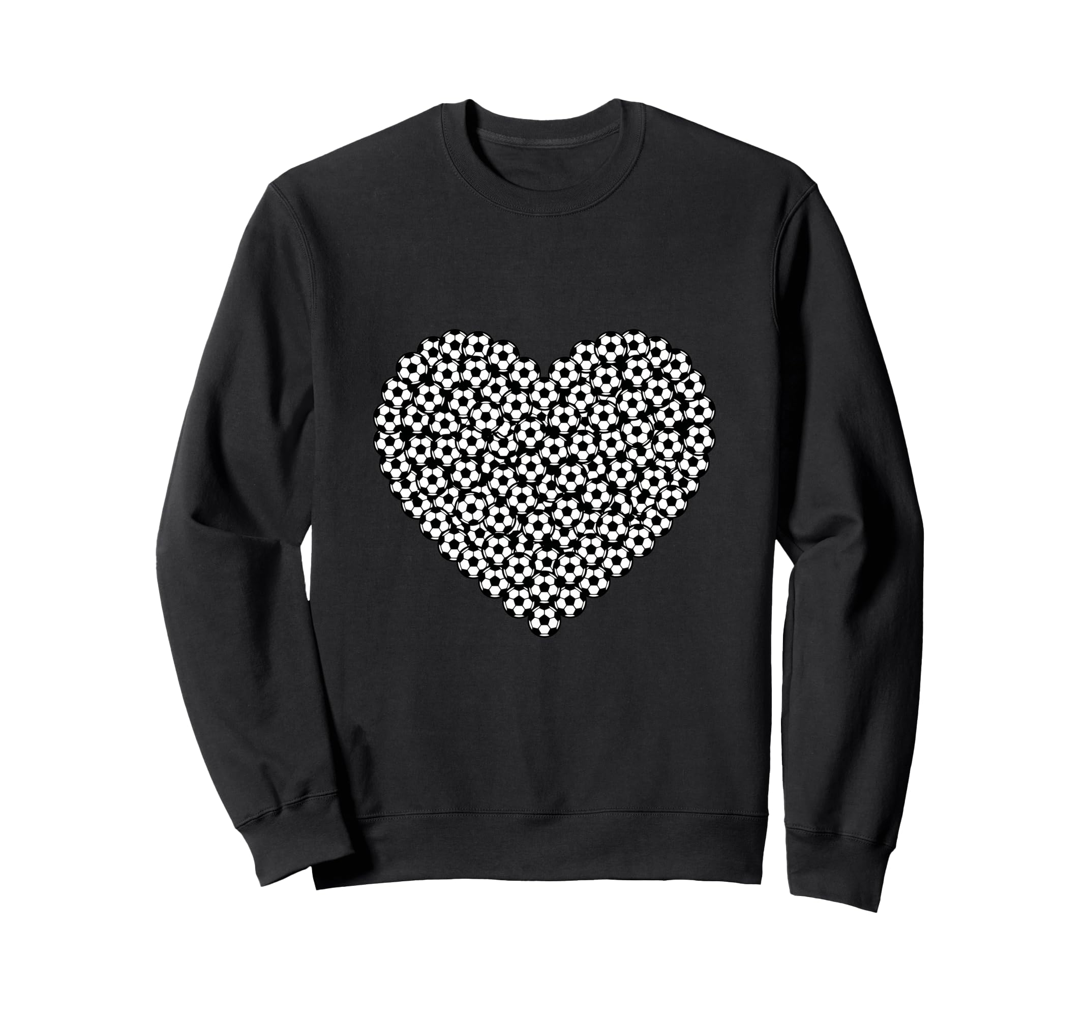Heart Shaped Soccer Ball Art Sweatshirt - Streetwear Style for Adults