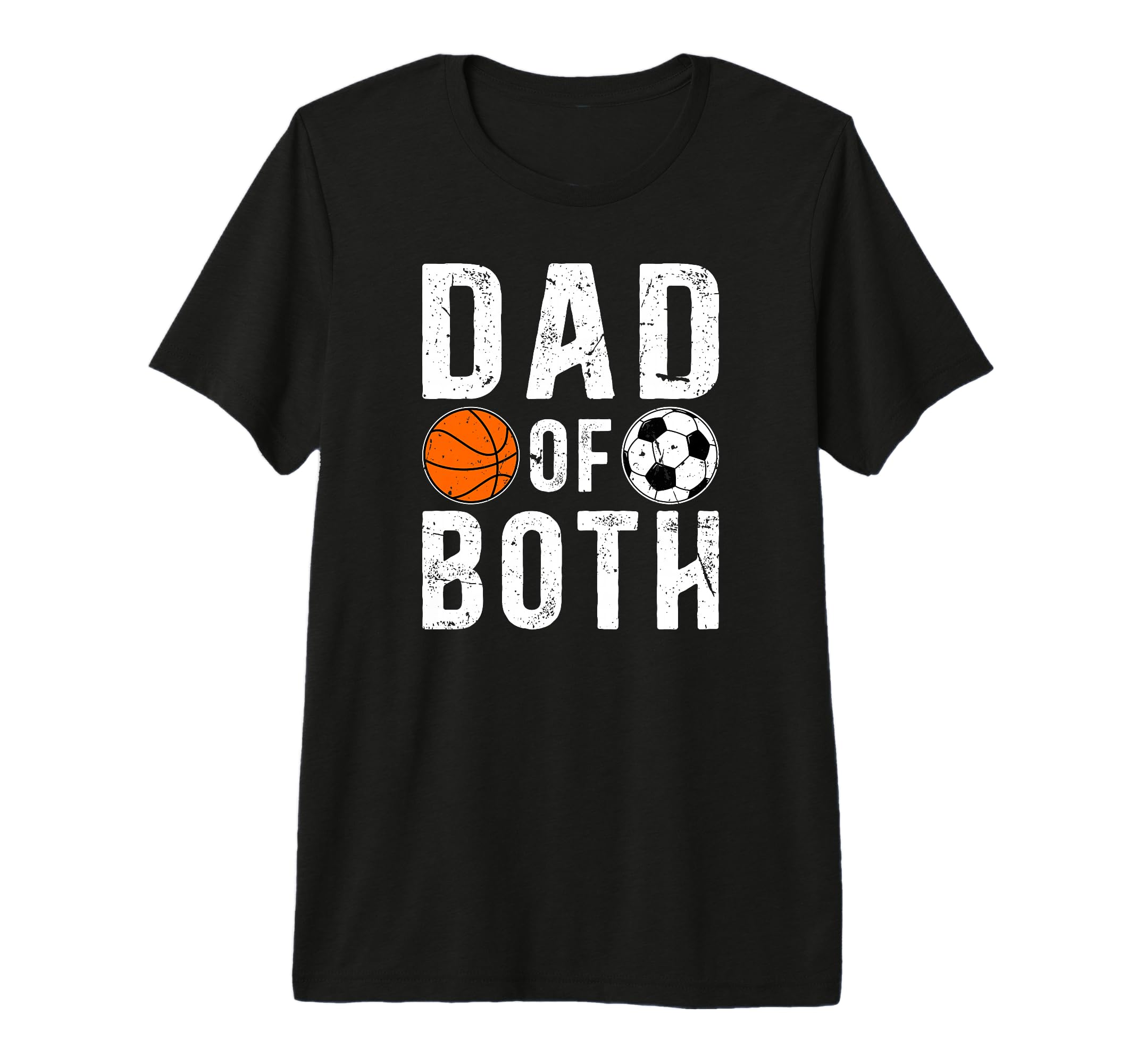 Mens Dad Both Proud Basketball Soccer T-Shirt - Trendy Graphic Men Women