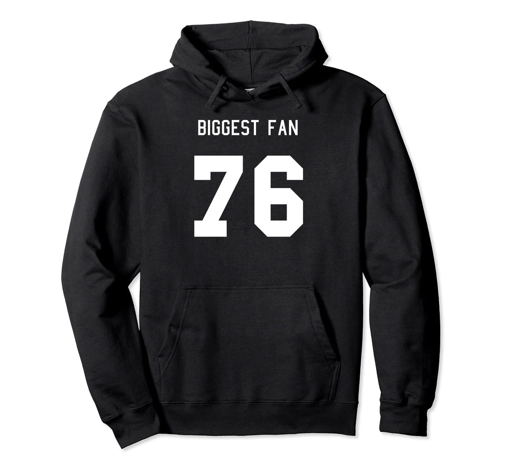Number 76 Biggest Fan Sport Spirit Wear Hoodie - Aesthetic Graphic Unisex