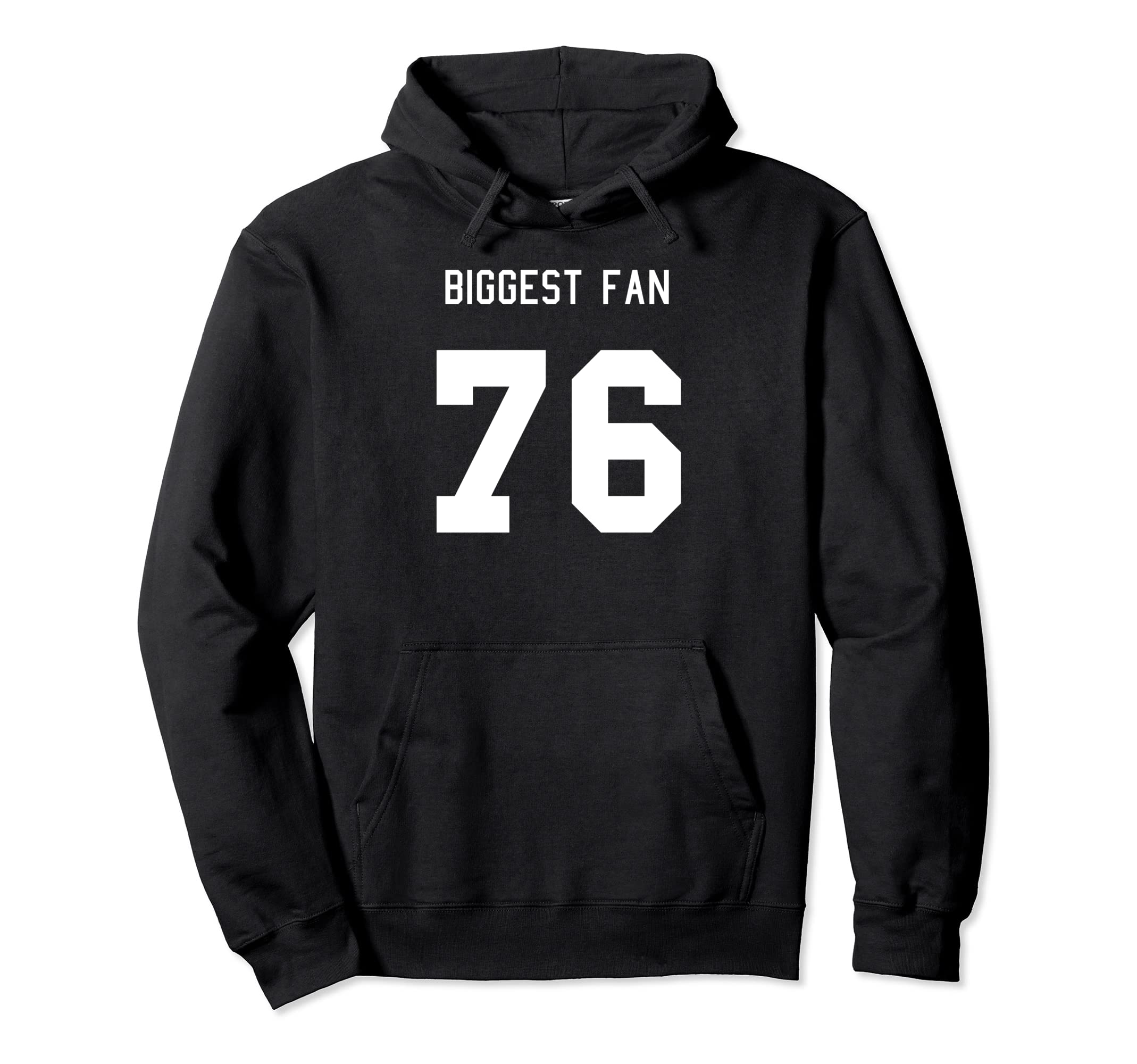 Number 76 Biggest Fan Sport Spirit Wear Hoodie - Aesthetic Graphic Unisex