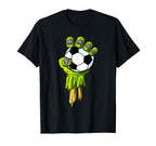 Zombie Hands Soccer Funny Horror Scary T-Shirt - Graphic Print for Adults