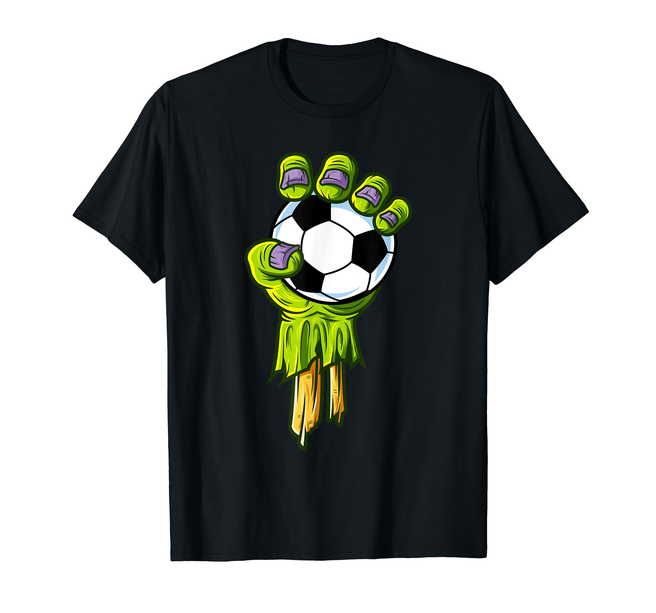 Zombie Hands Soccer Funny Horror Scary T-Shirt - Graphic Print for Adults