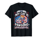 2026 My Cat Is Pawsome Funny T-Shirt - Casual Everyday Wear Men Women
