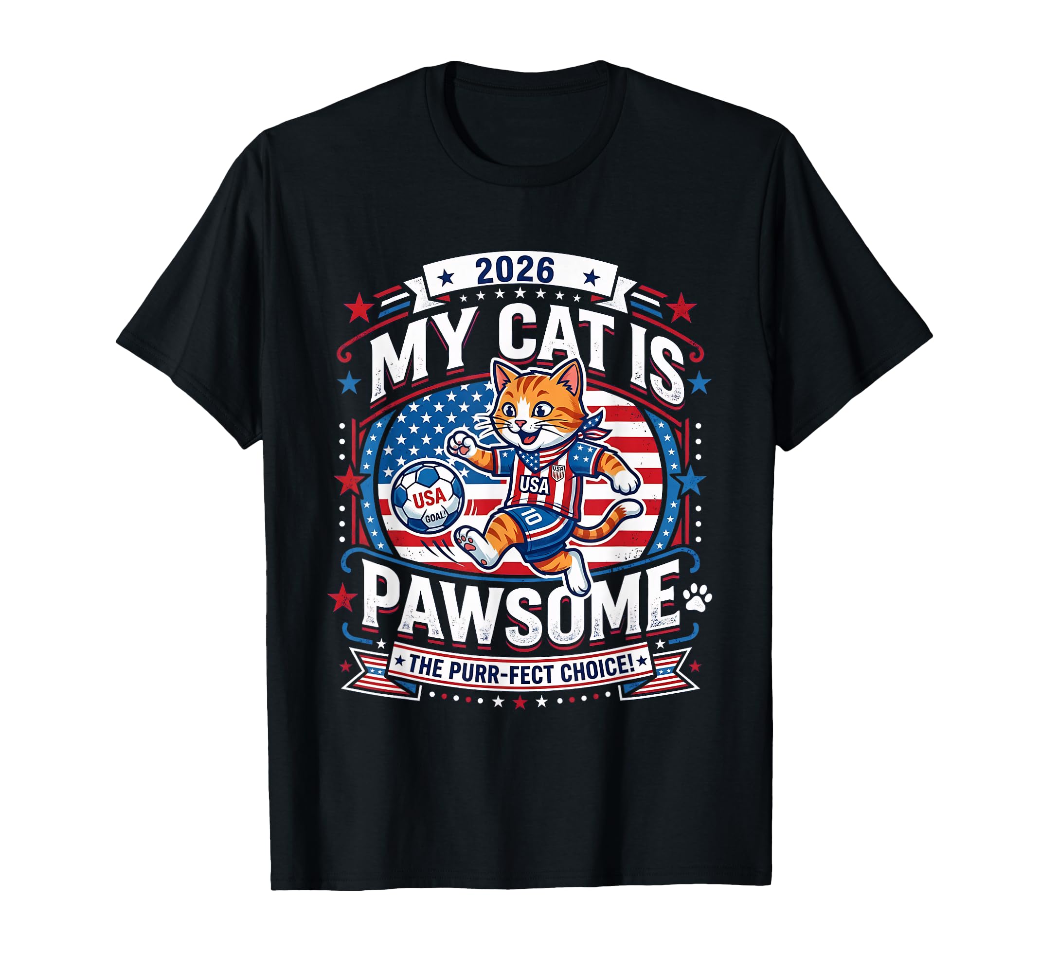 2026 My Cat Is Pawsome Funny T-Shirt - Casual Everyday Wear Men Women