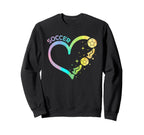 Colorful Watercolor Soccer Heart Sweatshirt - Novelty Apparel Unisex