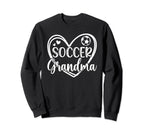 Soccer Grandma Heart Grandma Soccer Sweatshirt - Graphic Print for Adults