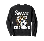 Soccer Grandma Leopard Heart Sweatshirt - Casual Everyday Wear Unisex