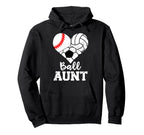 Ball Aunt Heart Baseball Volleyball Hoodie - Graphic Print Men Women
