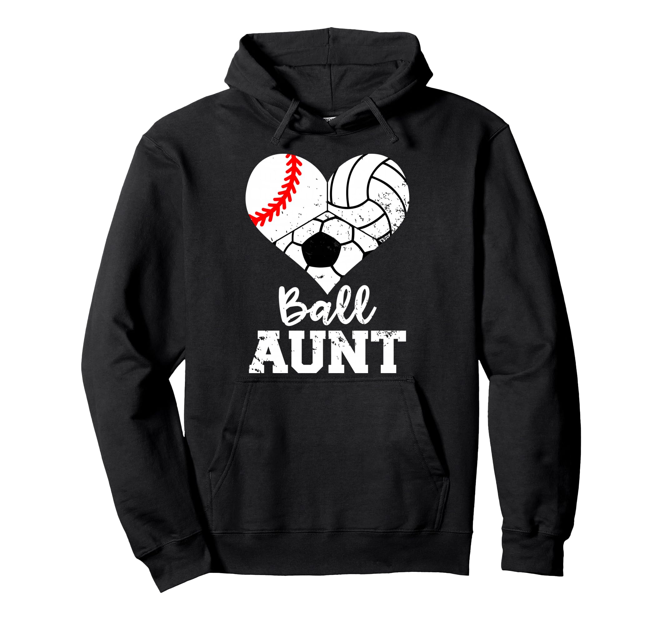 Ball Aunt Heart Baseball Volleyball Hoodie - Graphic Print Men Women