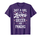 Just Who Loves Soccer And Pandas T-Shirt - Fun Novelty Design for Adults