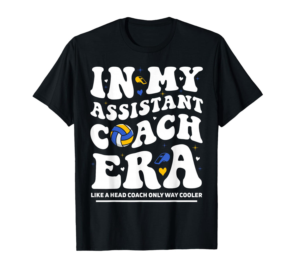 My Assistant Coach Era Groovy Volleyball T-Shirt - Trendy Graphic Unisex