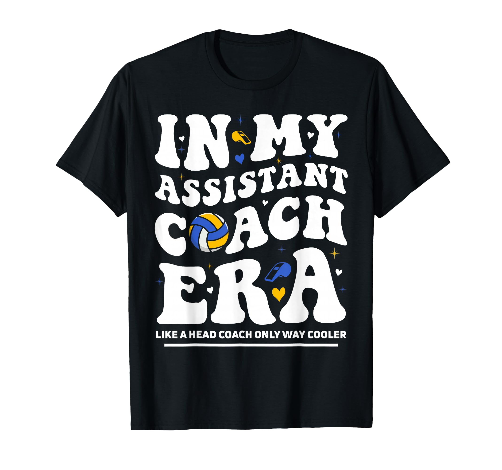 My Assistant Coach Era Groovy Volleyball T-Shirt - Trendy Graphic Unisex