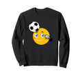 Soccer Emoticon Face Funny Coach Sweatshirt - Aesthetic Graphic for Adults