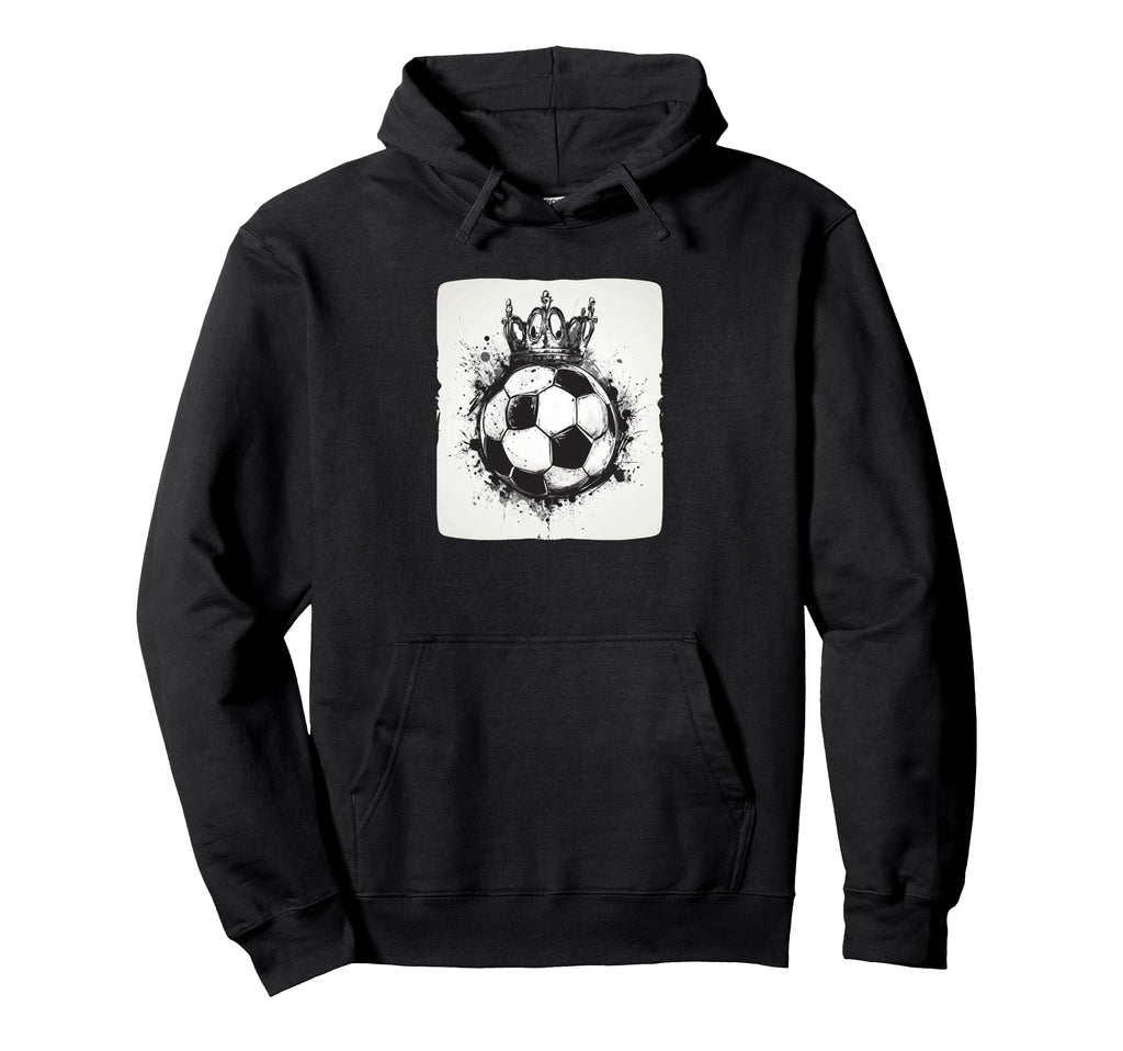 Funny Crowned Soccer Ball Costume Hoodie - Casual Everyday Wear for Adults
