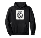 Funny Crowned Soccer Ball Costume Hoodie - Casual Everyday Wear for Adults