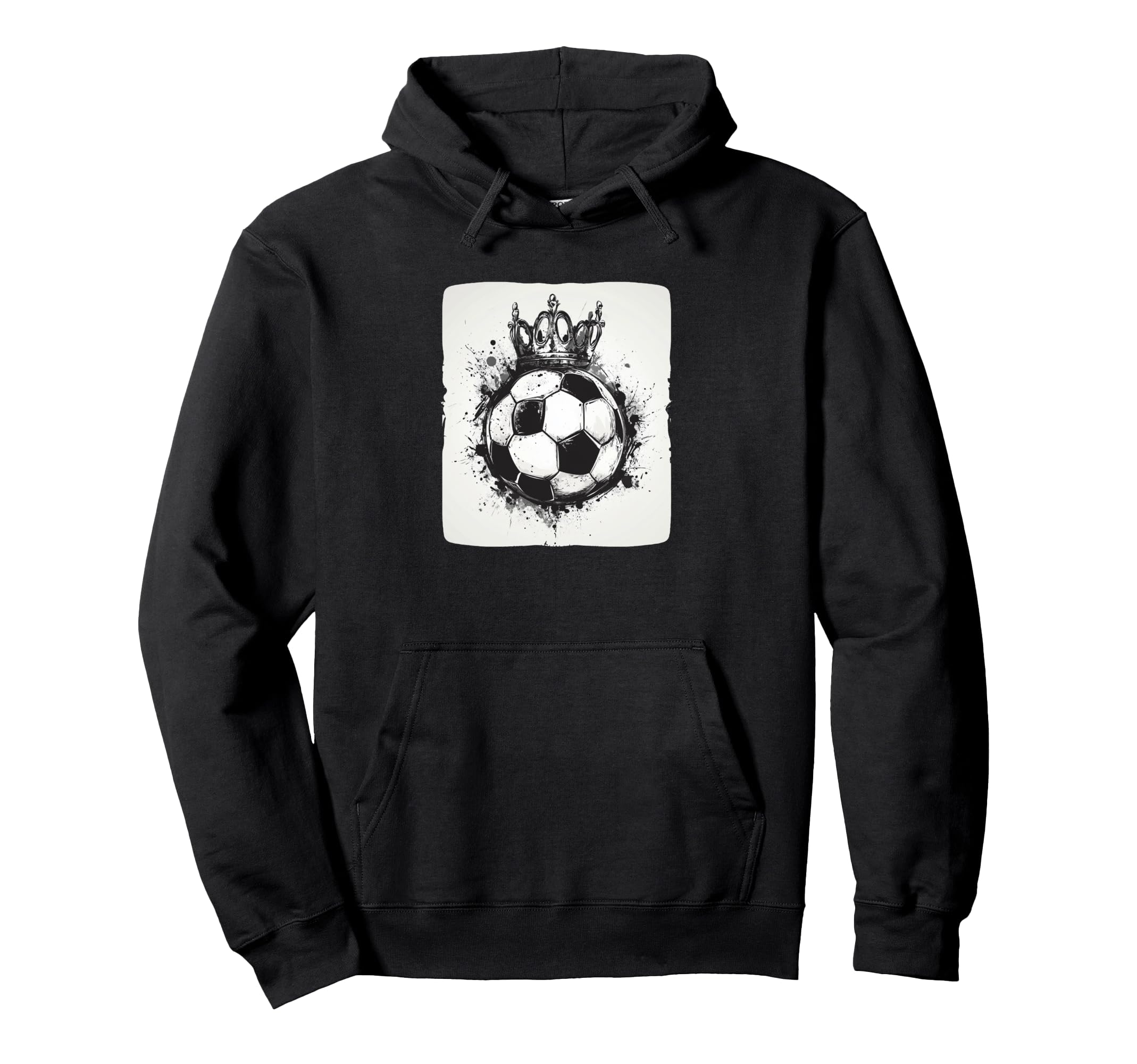 Funny Crowned Soccer Ball Costume Hoodie - Casual Everyday Wear for Adults