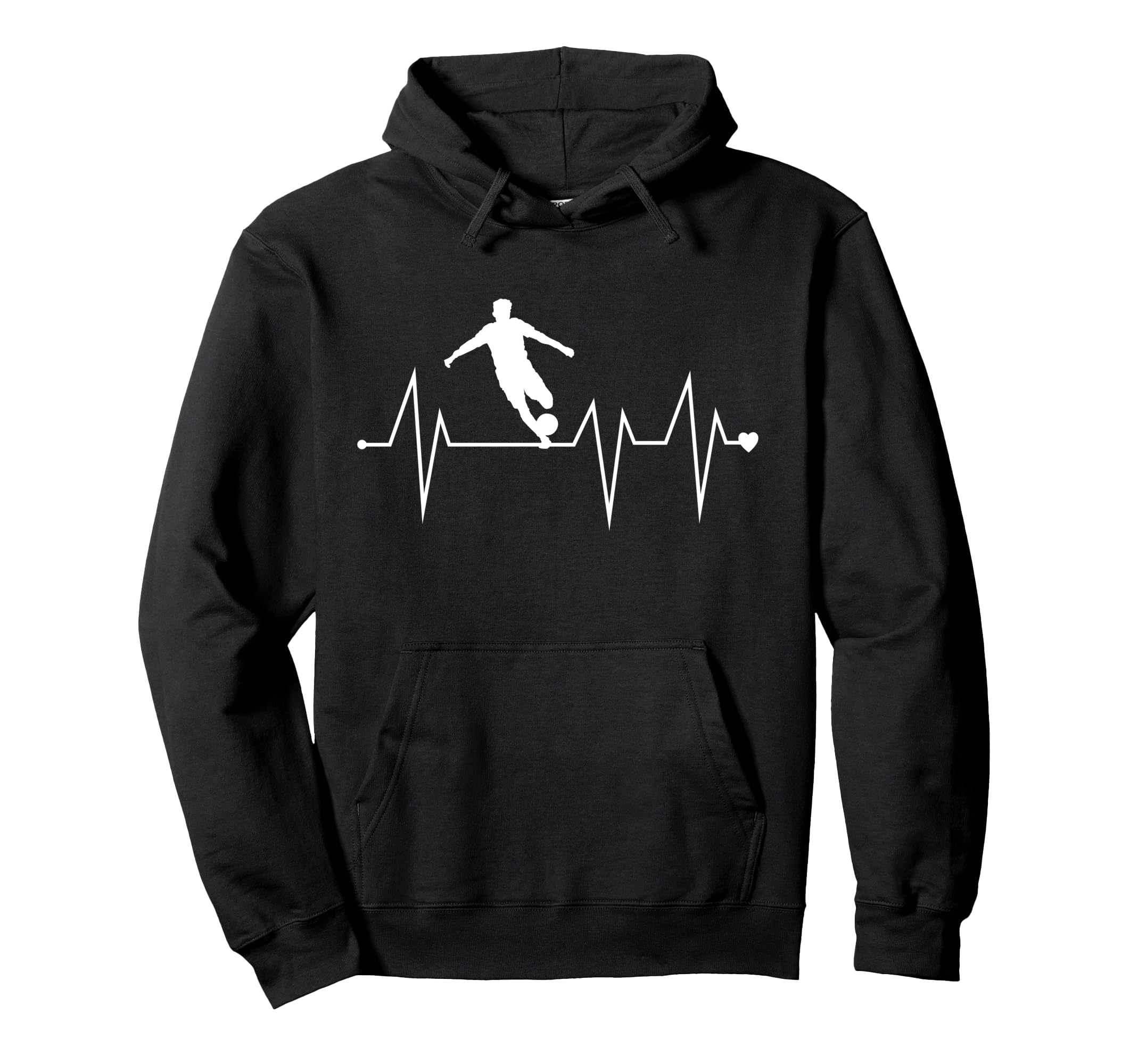 Funny Soccer Player Heartbeat Heart Pulse Hoodie - Minimalist Print Unisex