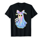 Soccer Ghost Lover Pastel Halloween T-Shirt - Graphic Print Unisex