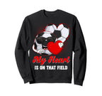 My Heart Is That Field Soccer Valentines Sweatshirt - Trendy Graphic Unisex
