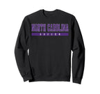 North Carolina Soccer Purple Text Sweatshirt - Unique Graphic Men Women