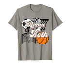 Mama Both Soccer Basketball Mom Mothers T-Shirt - Trendy Graphic Men Women