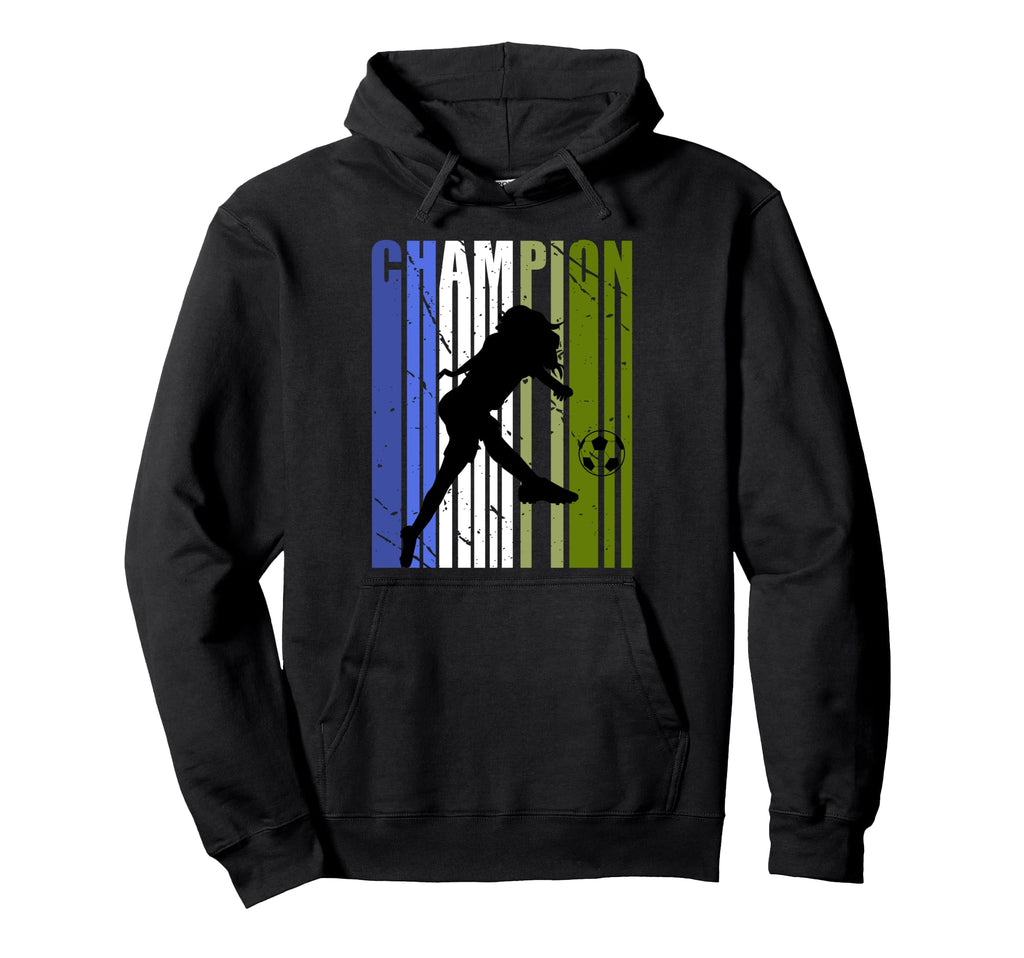 Blue Green Soccer Birthday Football Hoodie - Unique Graphic Unisex