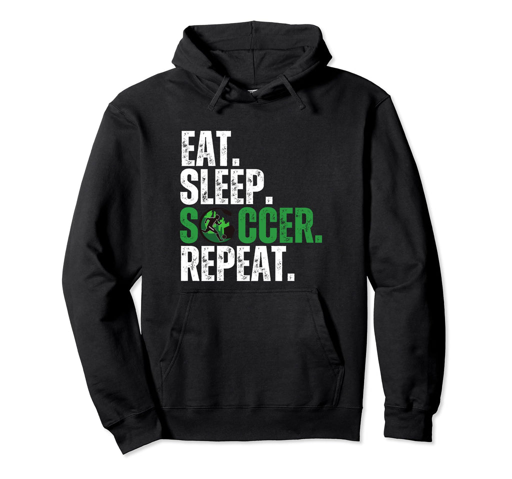 Eat Sleep Soccer Repeat Soccer Player Hoodie - Minimalist Print Unisex