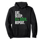 Eat Sleep Soccer Repeat Soccer Player Hoodie - Minimalist Print Unisex