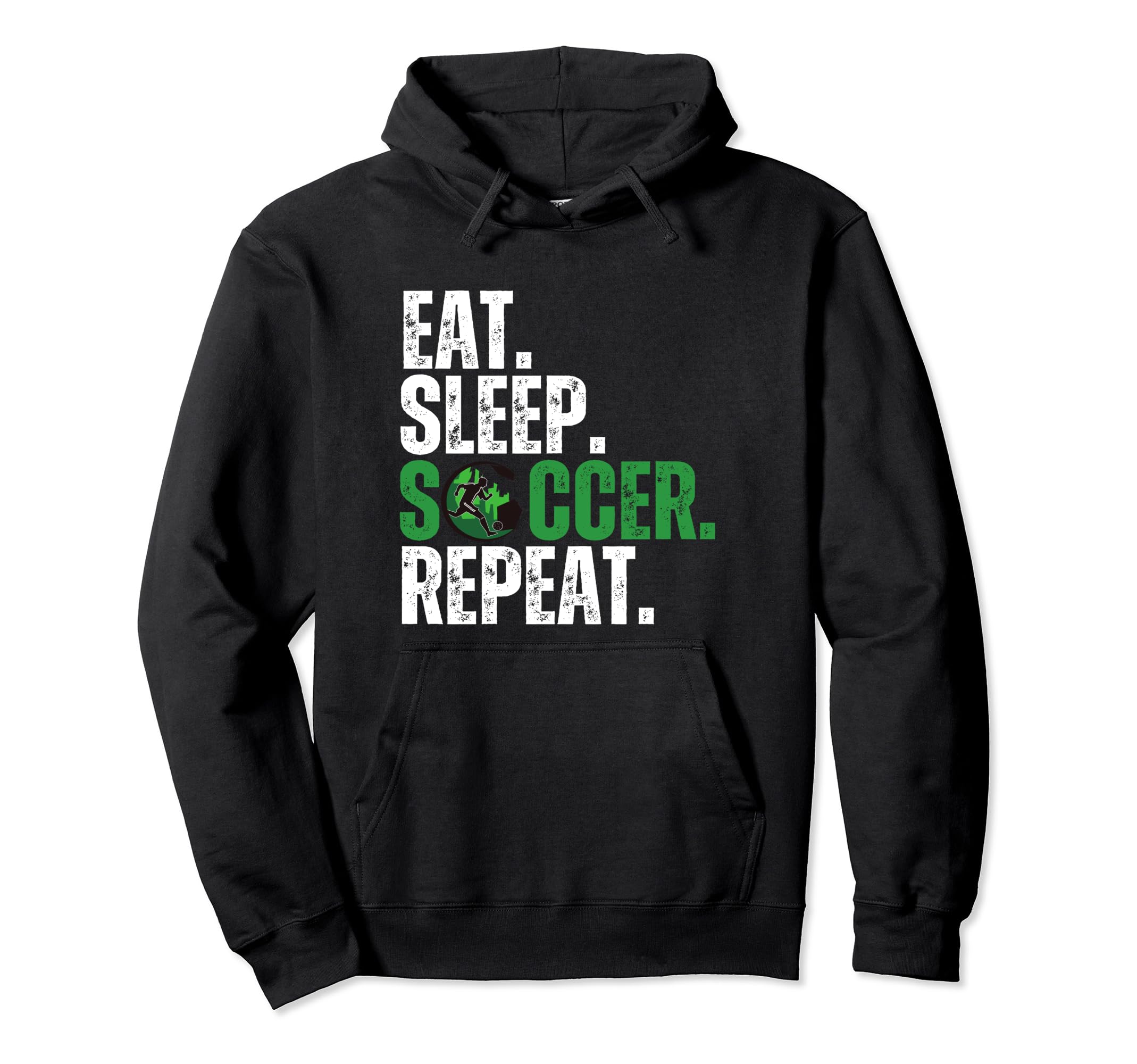 Eat Sleep Soccer Repeat Soccer Player Hoodie - Minimalist Print Unisex