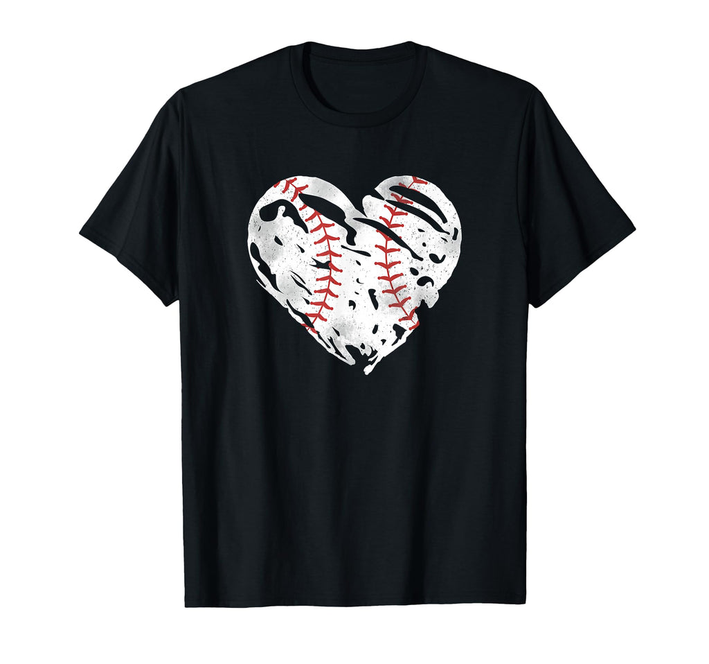 Ball Heart Coach Player Baseball Mom T-Shirt - Custom Art Print Men Women