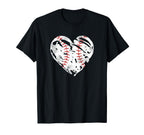 Ball Heart Coach Player Baseball Mom T-Shirt - Custom Art Print Men Women
