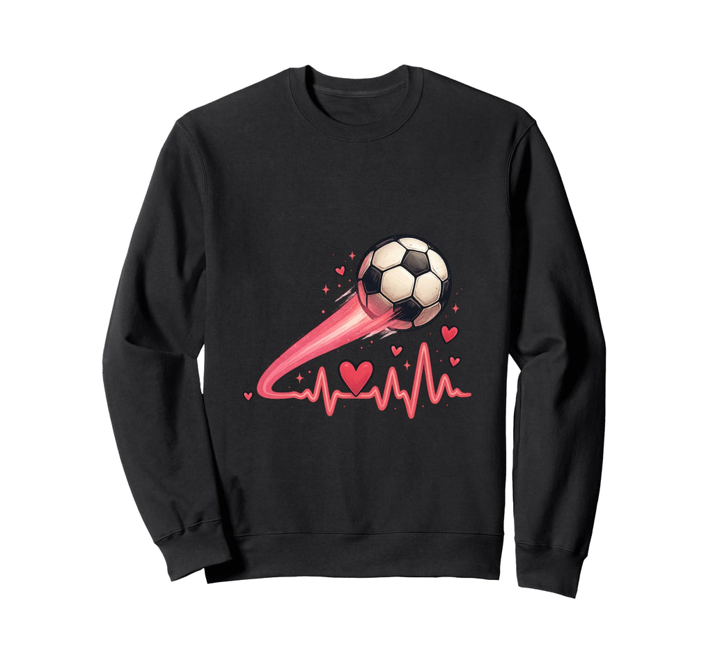 Soccer Heartbeat Motion Energy Art Sweatshirt - Unique Graphic Unisex