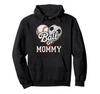 Ball Mommy Baseball Soccer Heart Hoodie - Casual Everyday Wear for Adults
