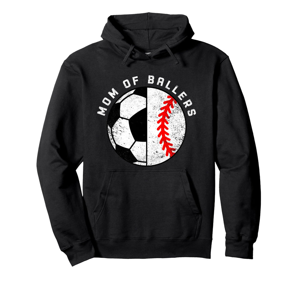 Mom Ballers Funny Soccer Baseball Mom Hoodie - Novelty Apparel Men Women