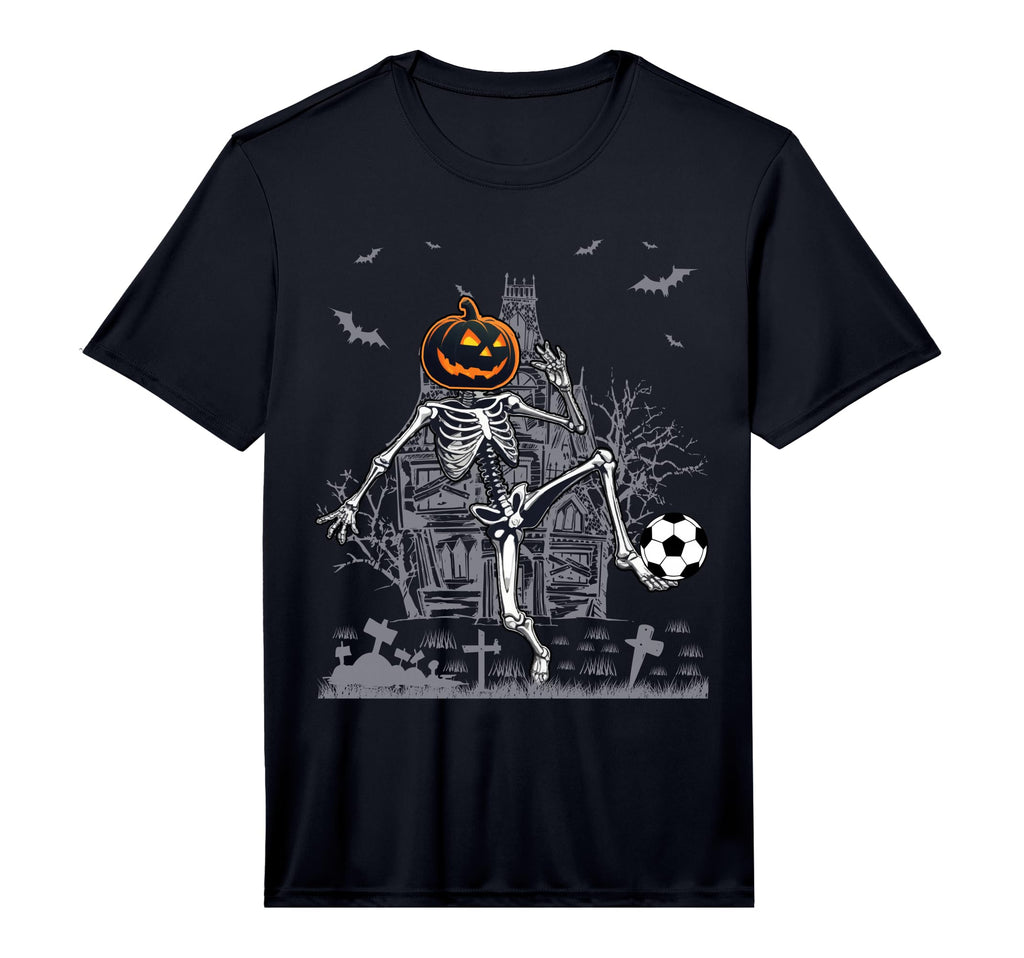Soccer Skeleton Halloween Soccer T-Shirt - Streetwear Style for Adults